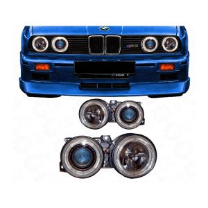 DEPO Scheinwerfer Angel Eyes Schwarzes Gehäuse BMW 3-serie