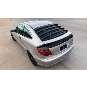 X-Form Hinten Window Louvers Schwarz Glänzend ABS Plastik Mercedes C-Class