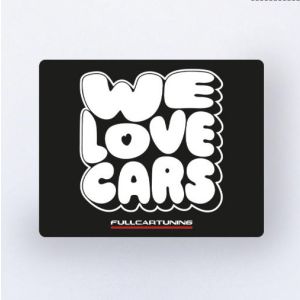 Fullcartuning Mauspad Hard Top We Love Cars Schwarz PVC