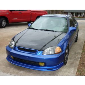 PU Design Vorne Spoilerlippe Mugen Style Schwarz Polyurethan Honda Civic Pre-Facelift 1996-1998