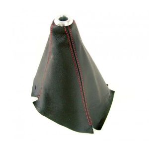 D1 Spec Schaltsack Rote Stichnaht Red Stitching Schwarz Leder