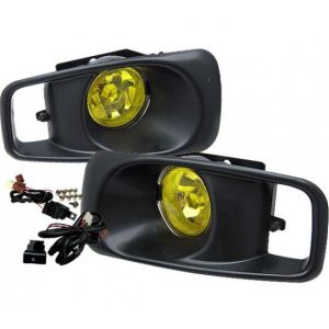 SK-Import Nebelscheinwerfer OEM Style Chrom Gehäuse Gelbes Glas Honda Civic Facelift 1999-2001
