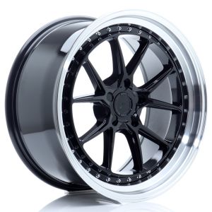 JR-Wheels JR39 Felgen 19 Zoll 9.5J ET15-35 Custom PCD Flow Form Gloss Black Machined Lip