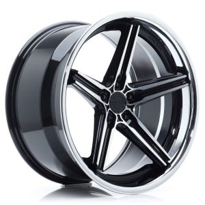 Concaver CVR9 Felgen 20 Zoll 9J ET30 5x112 Leistung Konkav Flow Form Black Diamond Cut Stainless Steel Polished Lip