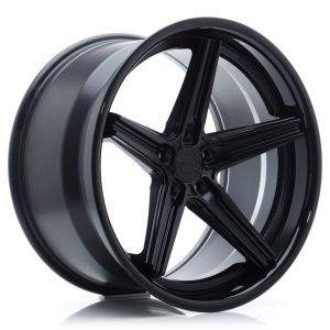 Concaver CVR9 Felgen 20 Zoll 9.5J ET24 5x112 Tief konkav Flow Form Flat Black Gloss Black Stainless Steel Lip
