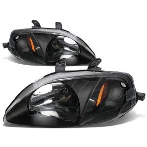 SK-Import Scheinwerfer JDM Style Schwarzes Gehäuse Honda Civic Facelift 1999-2001