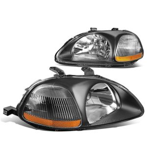 SK-Import Scheinwerfer JDM Style Amber Corner Schwarzes Gehäuse Honda Civic Pre-Facelift 1996-1998