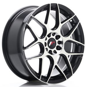 JR-Wheels JR18 Felgen 18 Zoll 7.5J ET40 5x112,5x114.3 Flow Form Gloss Black Machined Face
