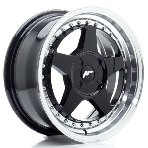 JR-Wheels JR6 Felgen 16 Zoll 7J ET20-35 Custom PCD Gloss Black Machined Lip