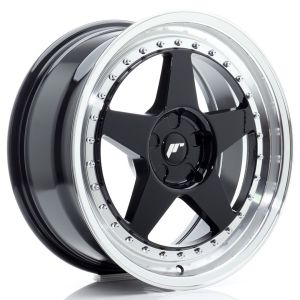 JR-Wheels JR6 Felgen 18 Zoll 8.5J ET20-40 Custom PCD Flow Form Gloss Black Machined Lip