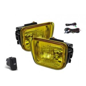 SK-Import Nebelscheinwerfer JDM Style Chrom Gehäuse Gelbes Glas Honda Civic Pre-Facelift 1996-1998