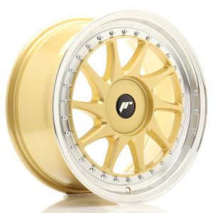 JR-Wheels JR26 Felgen 17 Zoll 8J ET20-35 Custom PCD Guss Gold Machined Lip