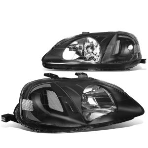SK-Import Scheinwerfer JDM Style Manual Adjustable Schwarzes Gehäuse Honda Civic Facelift 1999-2001