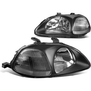 SK-Import Scheinwerfer JDM Style Manual Adjustable Schwarzes Gehäuse Honda Civic Pre-Facelift 1996-1998
