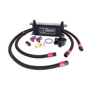 D1 Spec Ölkühler Kit Mit Thermostat Schwarz 15 Reihen Aluminium