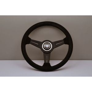 Nardi Lenkrad Schwarze Kreuzstichnaht Eben Schwarz 340mm Wildleder