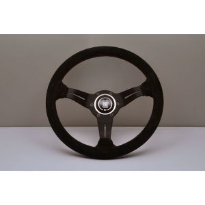 Nardi Lenkrad Rote Kreuzstichnaht Deep Dish Schwarz 330mm Wildleder