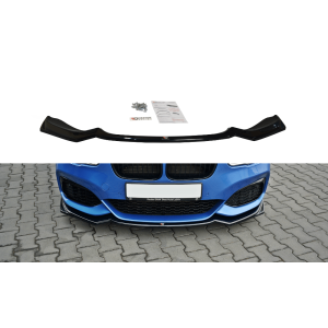 Maxton Vorne Spoilerlippe V2 Schwarz Glänzend ABS Plastik BMW 1M LCI