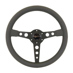 Vigor Lenkrad Monte Carlo Schwarze Kreuzstichnaht Schwarz - Schwarz 350mm Leder