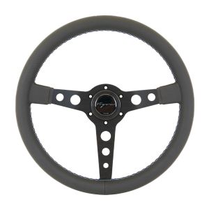 Vigor Lenkrad Monte Carlo Motorsport-Kreuzstichnaht Schwarz - Schwarz 350mm Leder