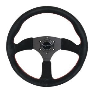 Vigor Lenkrad Spa Rote Kreuzstichnaht Schwarz - Schwarz 350mm Wildleder