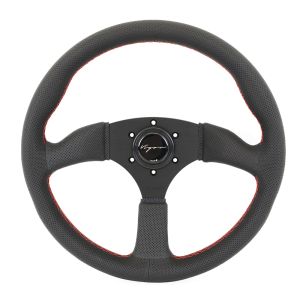 Vigor Lenkrad Spa Rote Kreuzstichnaht Schwarz - Schwarz 350mm perforiertes Leder