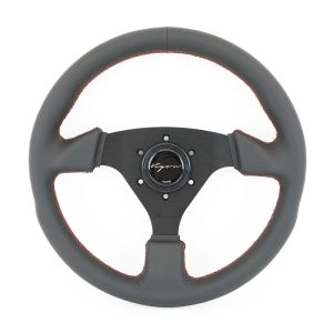 Vigor Lenkrad Monza Rote Kreuzstichnaht Schwarz - Schwarz 330mm Leder