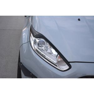 Maxton Vorne Scheinwerferabdeckungen V2 Schwarz Glänzend ABS Plastik Ford Fiesta Facelift