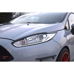 Maxton Scheinwerferabdeckungen V1 Schwarz Glänzend ABS Plastik Ford Fiesta Facelift