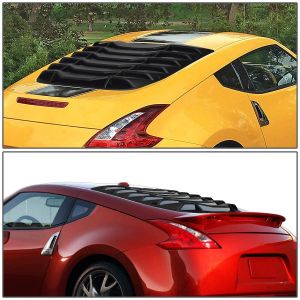 SK-Import Hinten Window Louvers Schwarz ABS Plastik Nissan 370Z