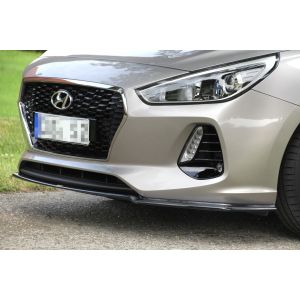 Maxton Vorne Spoilerlippe V1 Schwarz Glänzend ABS Plastik Hyundai I30