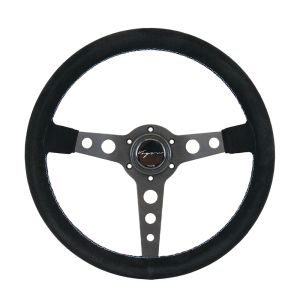 Vigor Lenkrad Monte Carlo Motorsport-Kreuzstichnaht Schwarz - Schwarz 350mm Wildleder