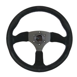 Vigor Lenkrad Spa Motorsport-Kreuzstichnaht Schwarz - Schwarz 350mm Wildleder