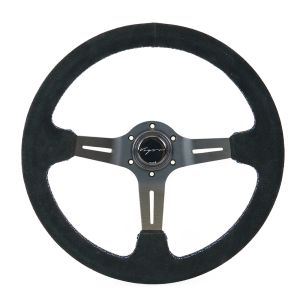 Vigor Lenkrad Daytona Motorsport-Kreuzstichnaht Schwarz - Schwarz 350mm Wildleder
