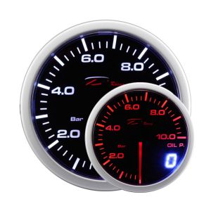 Depo Racing Anzeige Dual View Serie Schwarz 52mm Öldruck