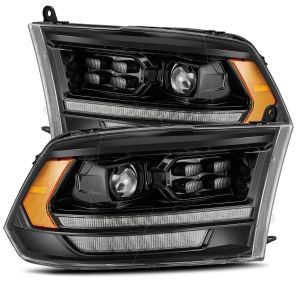 ALPHA REX Scheinwerfer DRL Schwarzes Gehäuse Klare Linse Dodge Ram