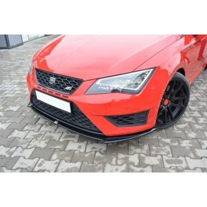 Maxton Vorne Spoilerlippe Schwarz Glänzend ABS Plastik Seat Leon Pre Facelift