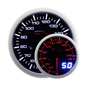 Depo Racing Anzeige Dual View Serie Schwarz 52mm Öltemperatur
