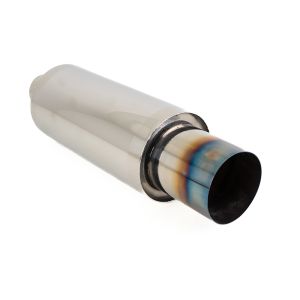 SK-Import Hinten Universal Muffler Burnt Tip 63mm Edelstahl