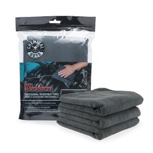 Chemical Guys Microfasertuch Workhorse Professional Grade Schwarz Microfaser