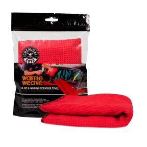 Chemical Guys Fenstertuch Waffle Weave Rot Microfaser