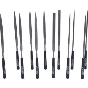 KS tools Nadelfeilensatz Schwarz Stahl