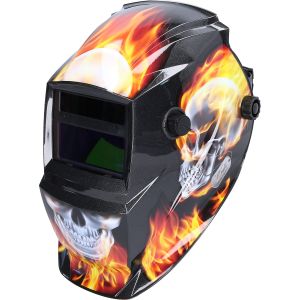 KS tools Automatische Schweißmaske Flammen-Design Schwarz