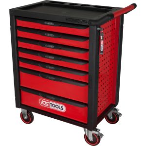 KS tools Werkzeugwagen 7 Schubladen Rot Stahl