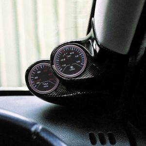 RGM Anzeigenhalter A-Säule 2 Anzeigen Carbon Fiber Look 52mm ABS Plastik Renault Clio