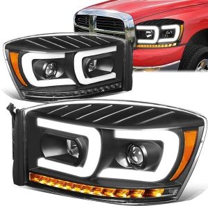 SK-Import Scheinwerfer LED Schwarzes Gehäuse Dodge Ram