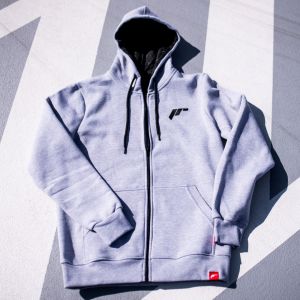 JR-Wheels Hoodie Reißverschluss Unisex Grau Baumwolle
