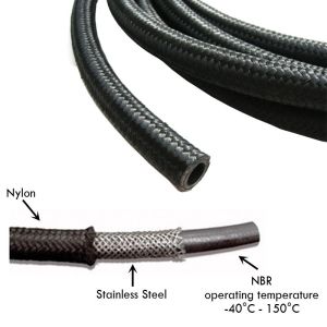 QSP Stahlflexschlauch Schwarz Gummi