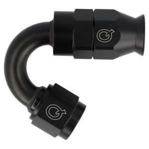 QSP Schlauchadapter PTFE 150 Grad Schwarz Aluminium