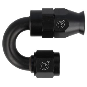 QSP Schlauchadapter PTFE 180 Grad Schwarz Aluminium
